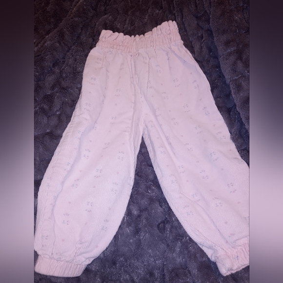 VTG The Chipettes Pink Flowered Paper Bag Waist Pants 2t - Picture 6 of 6
